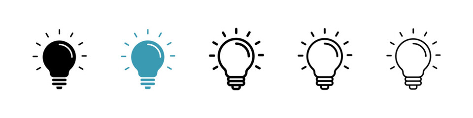 Lightbulb icon. Thin lines isolated