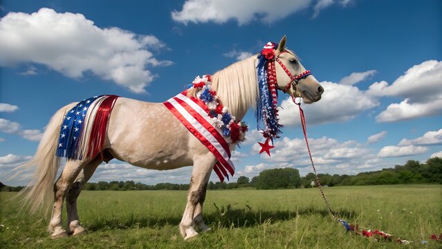 Horse 4th of July Illustration