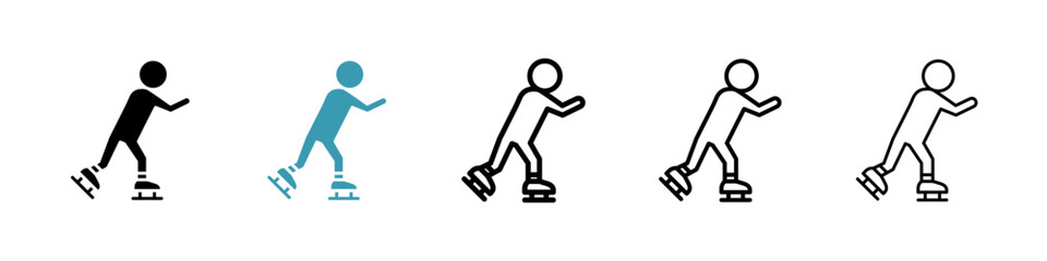 Ice skate icon. Thin lines isolated