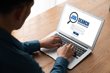 Online job search on modish website for worker to search for job opportunities on the recruitment internet network