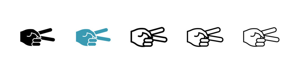 Hand scissors icon. Thin lines isolated
