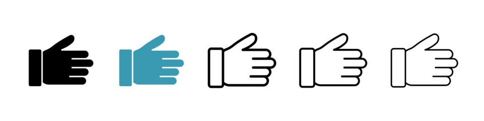 Hand icon. Thin lines isolated