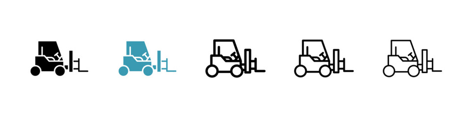Forklift icon. Thin lines isolated