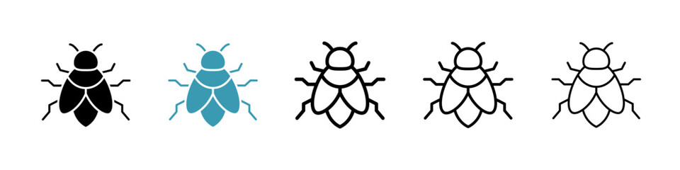 Fly insect icon. Thin lines isolated