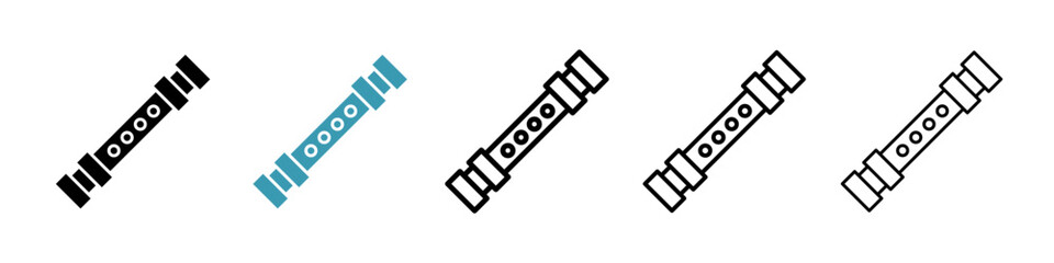 Flute icon. Thin lines isolated