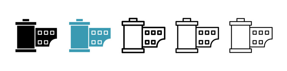 Film canister icon. Thin lines isolated