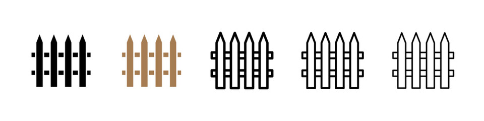Fence icon. Thin lines isolated