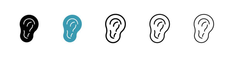 Ear icon. Thin lines isolated