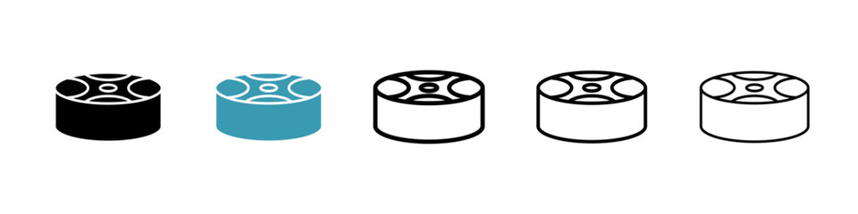 Drum steelpan icon. Thin lines isolated