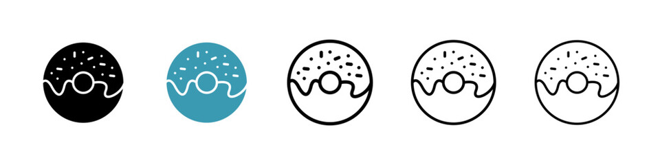 Donut icon. Thin lines isolated