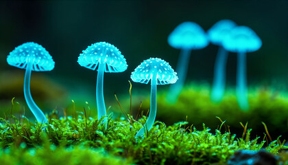 Extreme Macro of Bioluminescent Fungal Spore Division