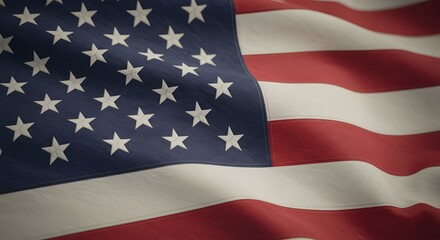 Close up of the american flag with stars and stripes