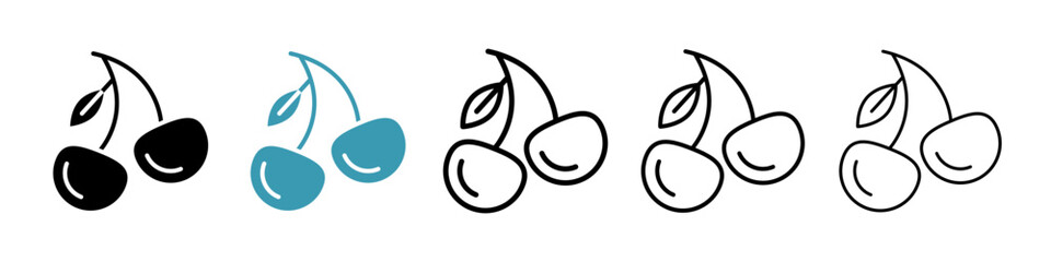 Cherry icon. Thin lines isolated
