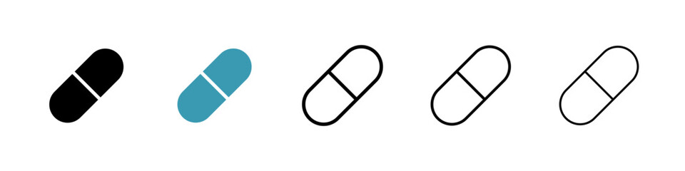 Capsules icon. Thin lines isolated