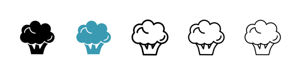 Broccoli icon. Thin lines isolated