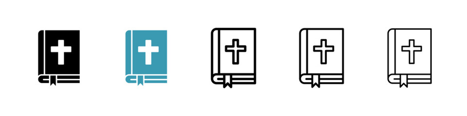 Fototapeta premium Bible icon. Thin lines isolated
