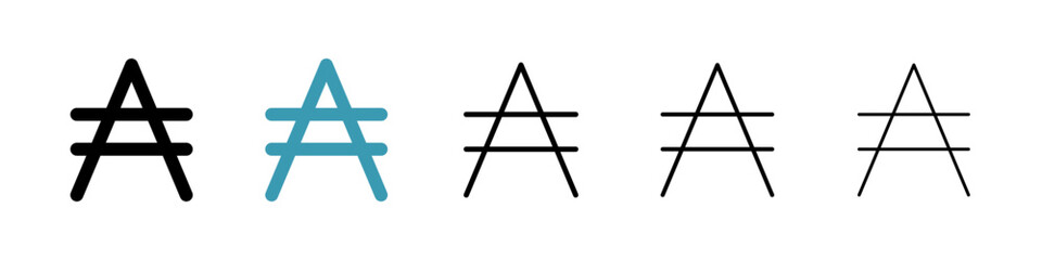 Austral sign icon. Thin lines isolated