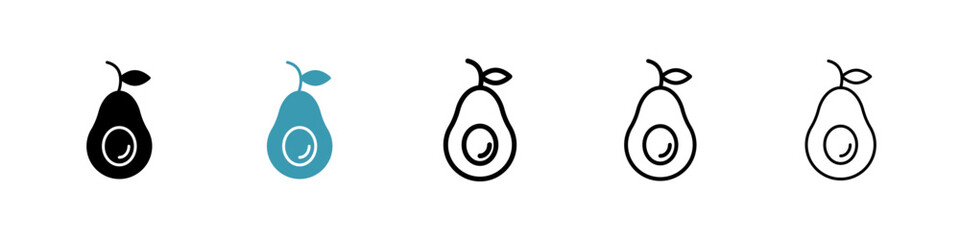 Avocado icon. Thin lines isolated