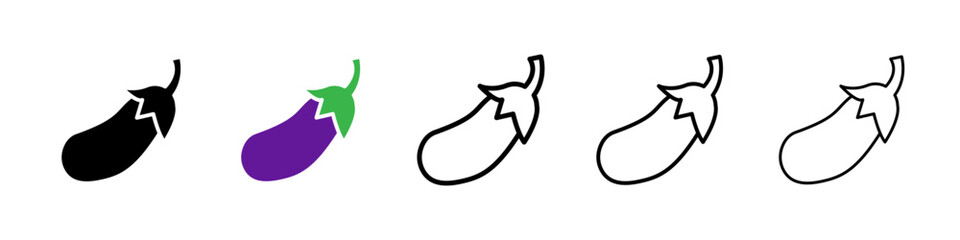 Aubergine icon. Thin lines isolated