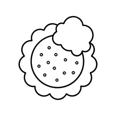 Petit Beurre Cookie Outline Vector