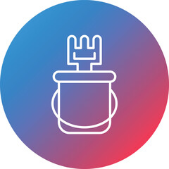 Sand Bucket Line Gradient Circle Background Icon