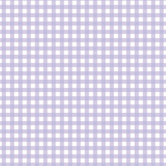 Lavender and white gingham seamless pattern in soft pastel tones for fabric, spring decor, and digital design projects