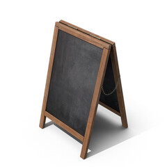 Restaurant menu display blank chalkboard isolated on transparent background