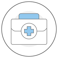 First Aid Kit icon, Compact Medical Kit for Home, Travel & Workplace Safety, Essential First Aid Kit for Emergency Preparedness