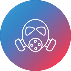 Fireman Mask Line Gradient Circle Background Icon