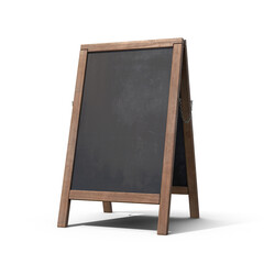 Restaurant menu display blank chalkboard isolated on transparent background