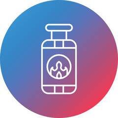 Fototapeta premium Gas Cylinder Line Gradient Circle Background Icon
