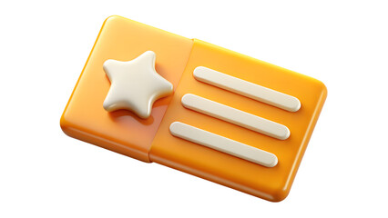 3d rendered illustration of a loyalty card badge with star and lines on black background