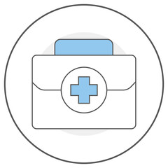 First Aid Kit icon, Compact Medical Kit for Home, Travel & Workplace Safety, Essential First Aid Kit for Emergency Preparedness