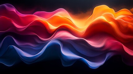 Fototapeta premium Abstract fluid wavy forms in vibrant hues creating a sense of movement in a photo