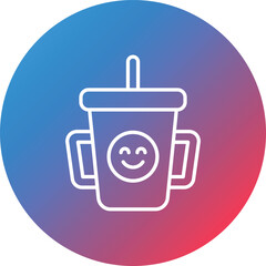 Milk Line Gradient Circle Background Icon