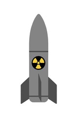 Nuclear Weapon illustration isolated on white background representing strategic warfare, military arsenal and global threats