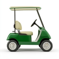 Electric Golf Cart Isolated on White Background &ndash; Leisure Sports & Mobility Concept