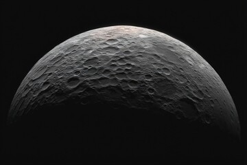 Moon surface details reveal craters and shadows during lunar observation at night