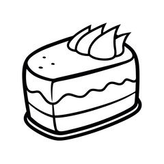 Cream Filled Snack Cake Line Art Drawing