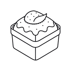 Packaged Dessert Cake Line Art Vector