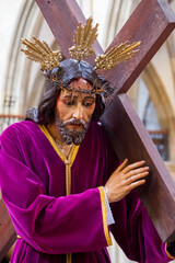 Statue (19th century) of The Way of the Cross. Second station: Jesus takes up his cross.