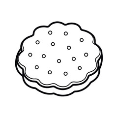 LU Biscuit Package Line Art Illustration