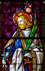 Stained glass (19th century) of Saint James the Greater or Saint James of Compostela or Saint...