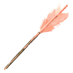 Artistic Arrow with Creative Brush Strokes in Soft Isolated on Transparent Background