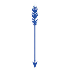 Modern Arrow with Precise Lines in Crisp Royal Blue Isolated on Transparent Background