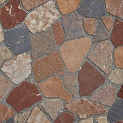 Diverse and colorful mucaite jasper stones display a stunning array of earthy tones in a captivating mosaic pattern, revealing nature artistry and formation over time Generative AI