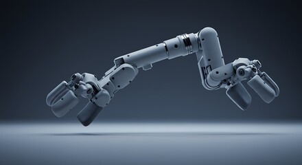 Modern Robotic Arm: Precision Engineering in Pale Blue Tones with Advanced Gripping