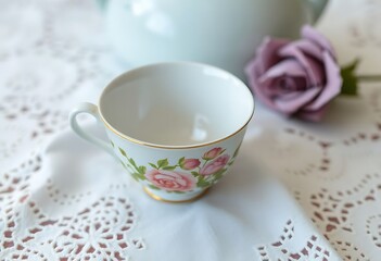 Fototapeta premium tea pot and a cup on a table