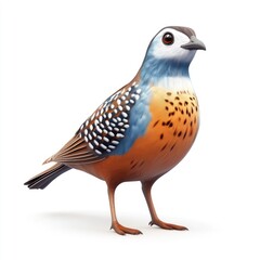 Fototapeta premium Detailed illustration of a small, colorful bird against a white background.