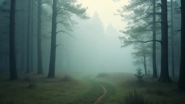summer fog in the forest
